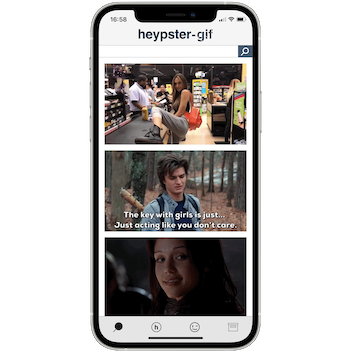 Capture d'écran de l'application heypster-gif