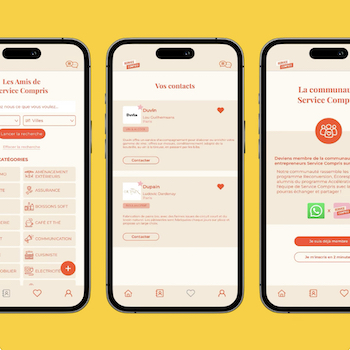 Capture d'écran de l'application Service Compris